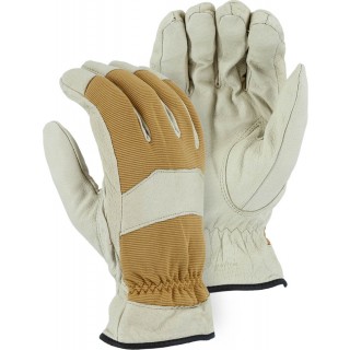 1572 Majestic® Winter Lined Pigskin Drivers Gloves with Brown Cloth Backs